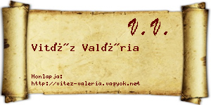 Vitéz Valéria névjegykártya